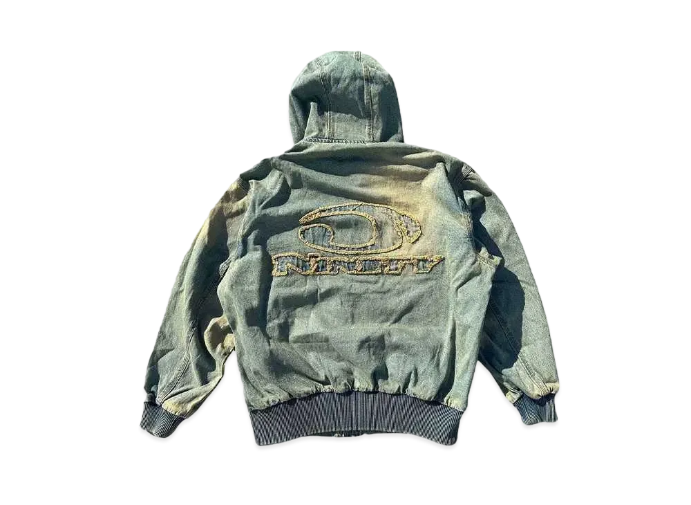 9090 Heisei Logo Denim Zip Hoodie "SAND BEIGE"