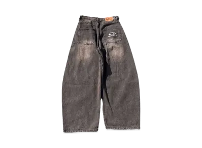 9090 Heisei Logo Buggy Ballon Denim Pants "DARK BROWN"