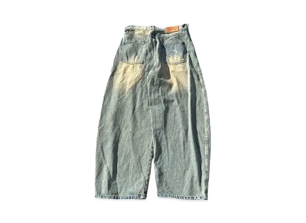9090 Heisei Logo Buggy Ballon Denim Pants 