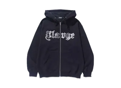 XLARGE PATCHED LOGO ZIP UP HOODIE SWEATSHIRT "BLACK"