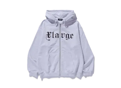 XLARGE PATCHED LOGO ZIP UP HOODIE SWEATSHIRT "ASH"
