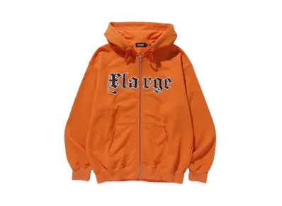 XLARGE PATCHED LOGO ZIP UP HOODIE SWEATSHIRT "ORANGE"