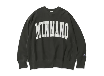 Champion x BEAMS by MIN-NANO Reverse Weave Logo Sweat "Off Black"