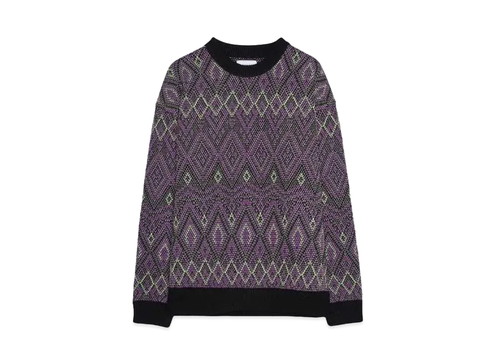 TAUPE DIAMOND JQ CREW NECK KNIT "PURPLE"