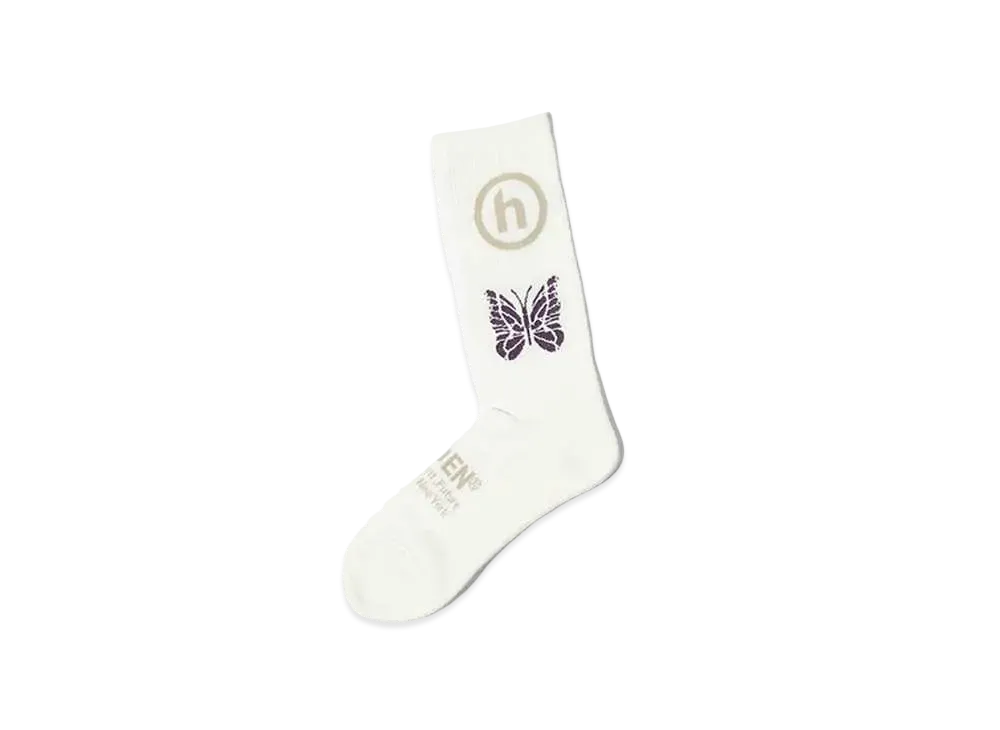 Needles x Hidden Jacquard Socks "White"
