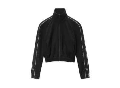 Alexander Wang Logo Tape Cropped Track Jacket "Black"