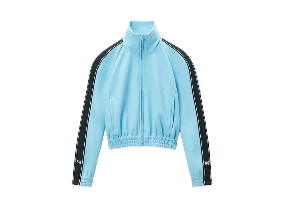 Alexander Wang Logo Tape Cropped Track Jacket "Arctic"