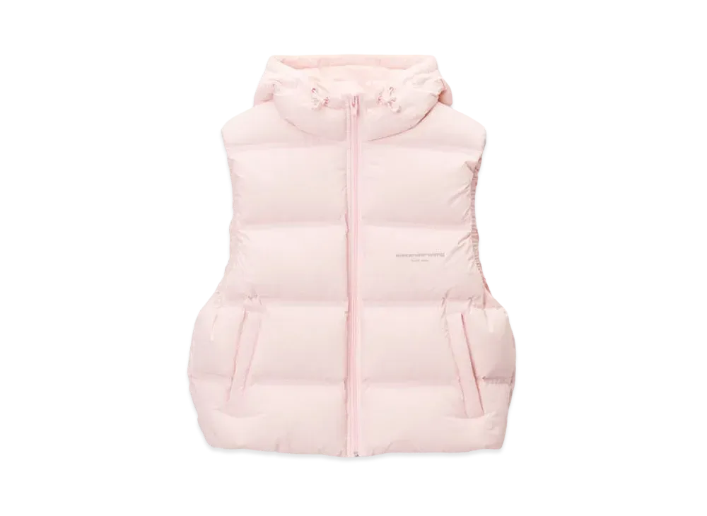 Alexander Wang Feather & Down Cropped Channel Vest "Light Pink"