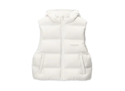 Alexander Wang Feather & Down Cropped Channel Vest "White"