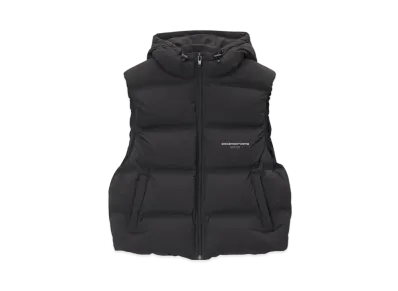 Alexander Wang Feather & Down Cropped Channel Vest "Black"