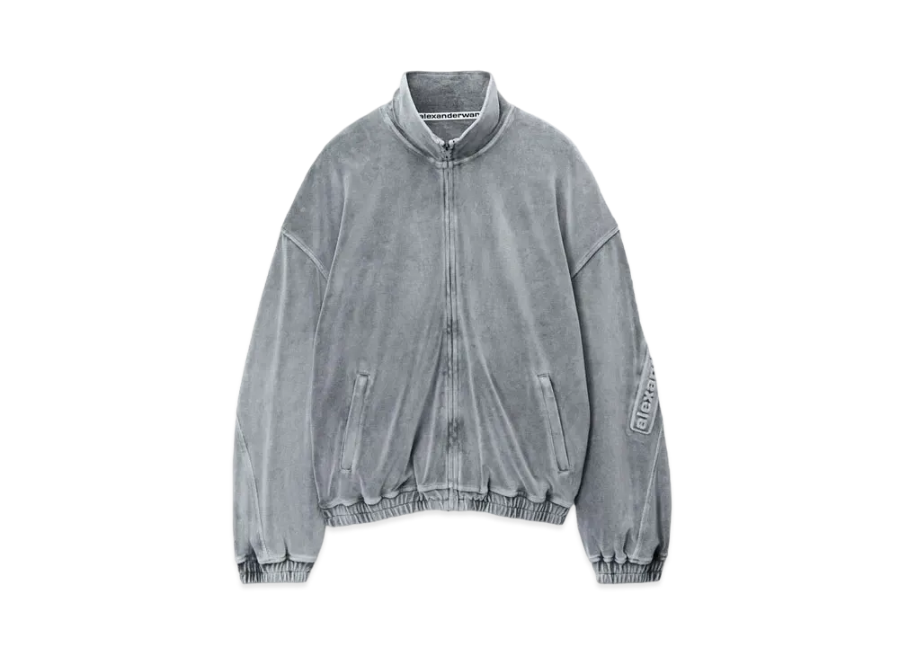 Alexander Wang Emboss Logo Track Jacket "Washed Charcoal"