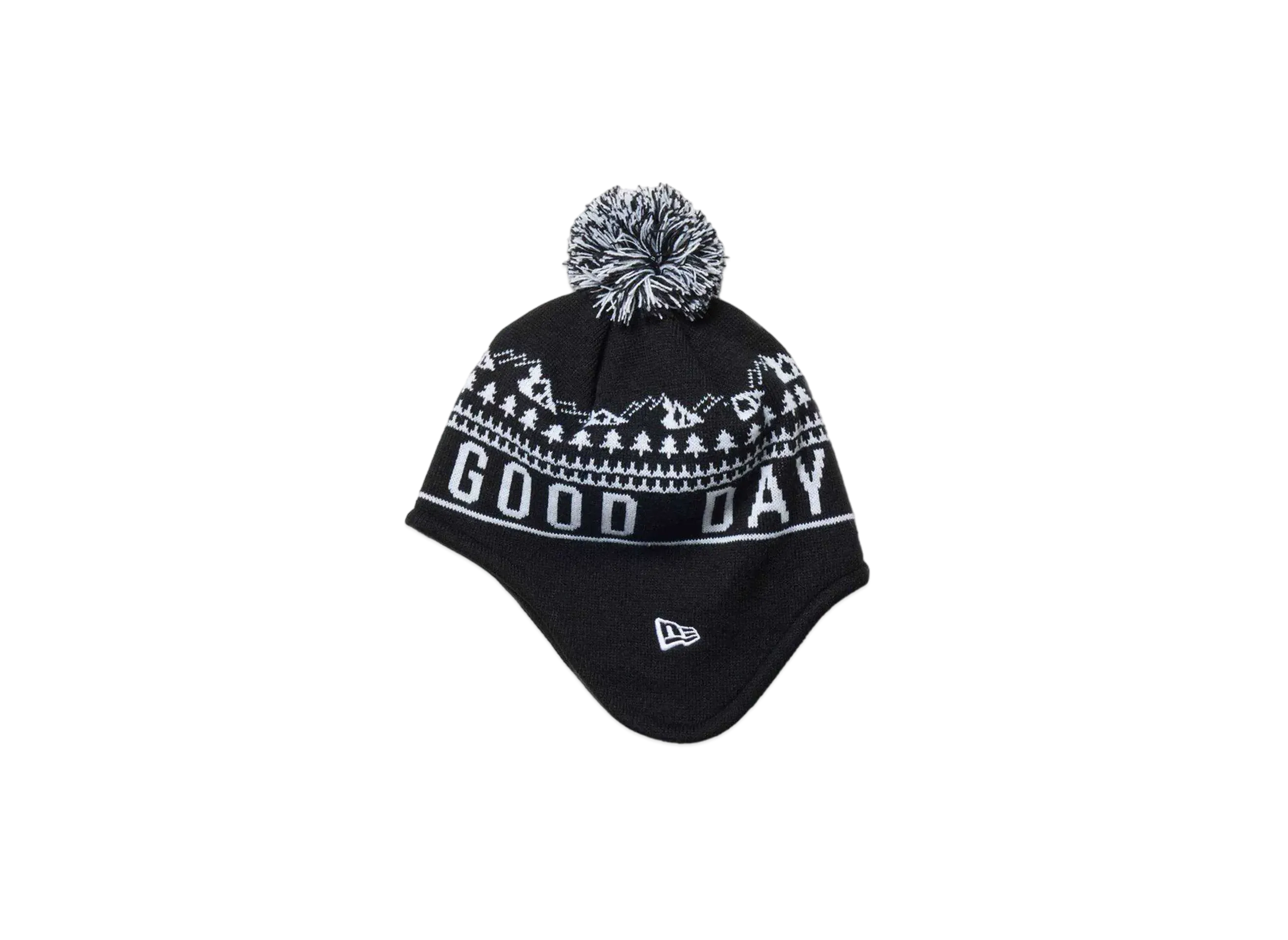 NEW ERA Angler Collection New Era Outdoor Pom Pom Knit Ear Flap Good Day Polartec 200 "Black"