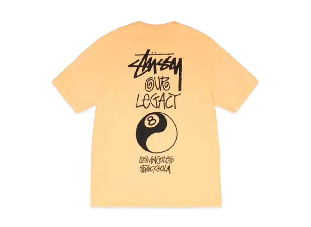 Stussy x Our Legacy Work Shop 8 Ball Yin Yang Pigment Dyed Tee "Peach" 3903959