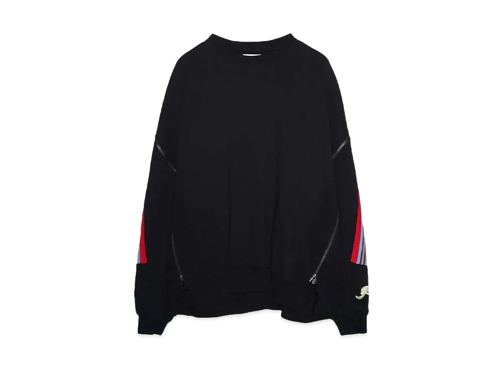 FACETASM ZIPPER RIB SWEAT "BLACK"