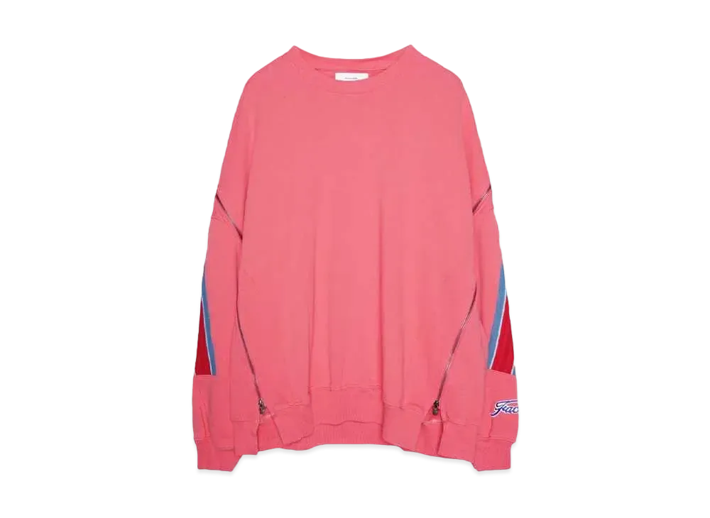 FACETASM ZIPPER RIB SWEAT "PINK"