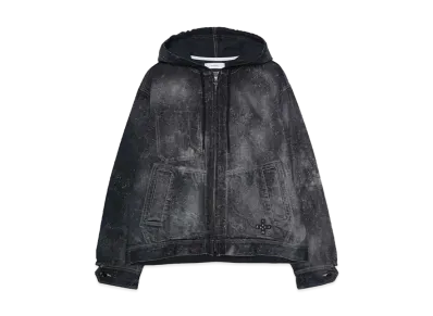 FACETASM GALAXY DENIM HOODED JACKET "BLACK"