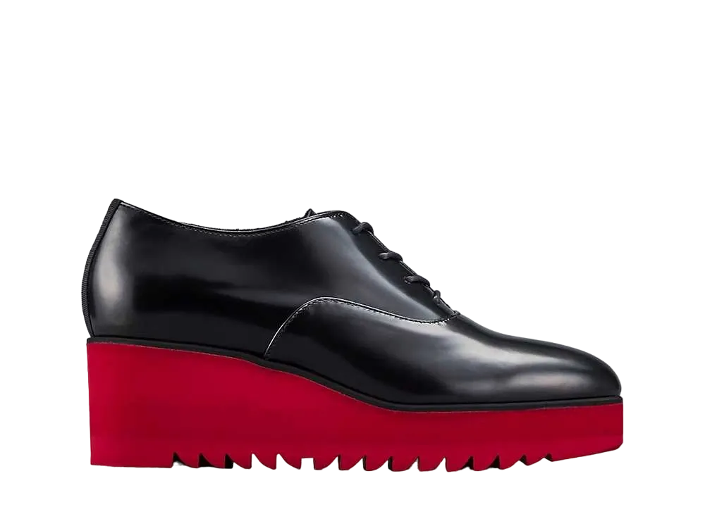 オニツカタイガー ジ オニツカ ウィメンズ ウェッジオー "ブラック/クラシックレッド"