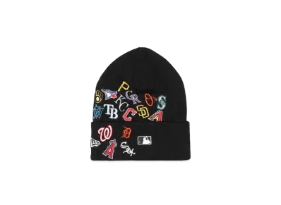NEW ERA BASIC CUFF KNIT MLB ALLOVER "BLACK"