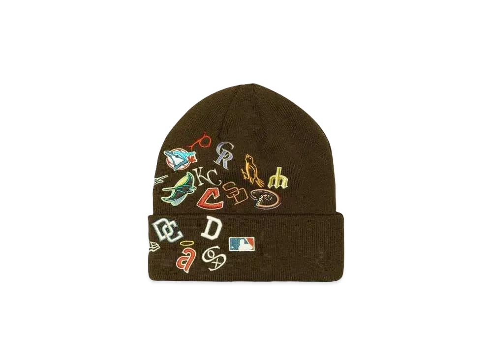 NEW ERA BASIC CUFF KNIT MLBCO ALLOVER "BROWN SUEDE"