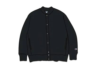Champion x BEAMS by MIN-NANO Reverse Weave Snap Jacket "Black"