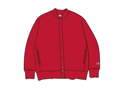 Champion x BEAMS by MIN-NANO Reverse Weave Snap Jacket "Red"