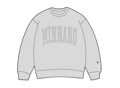 Champion x BEAMS by MIN-NANO Reverse Weave Logo Sweat "Silver Gray"