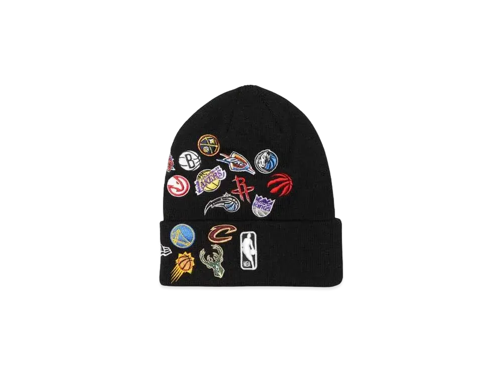 NEW ERA BASIC CUFF KNIT NBA ALLOVER "BLACK"