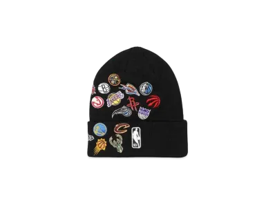 NEW ERA BASIC CUFF KNIT NBA ALLOVER "BLACK"