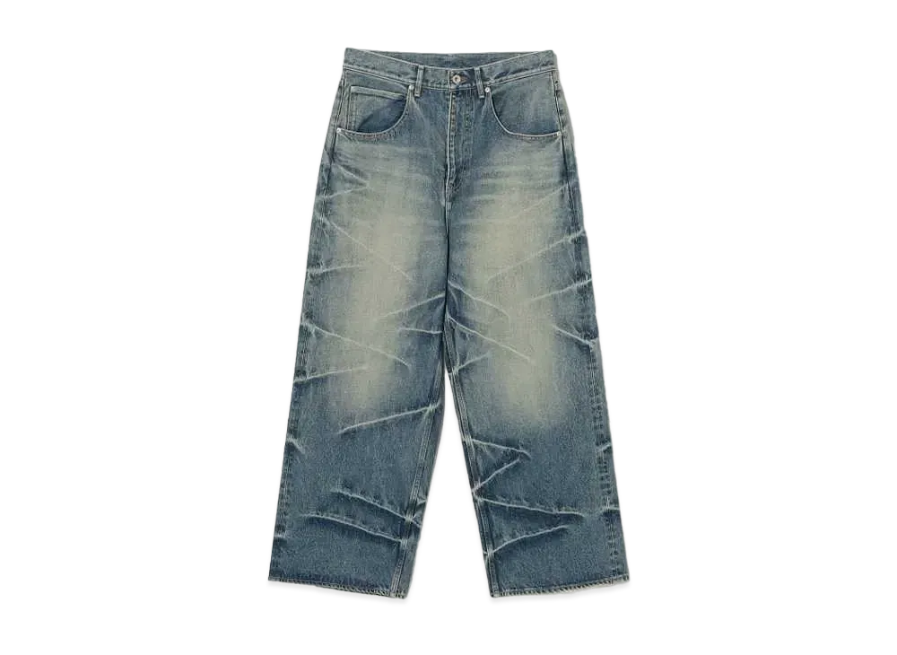 BEAMS FUTURE ARCHIVE Thunder Baggy Fit Dinim "Used Blue"