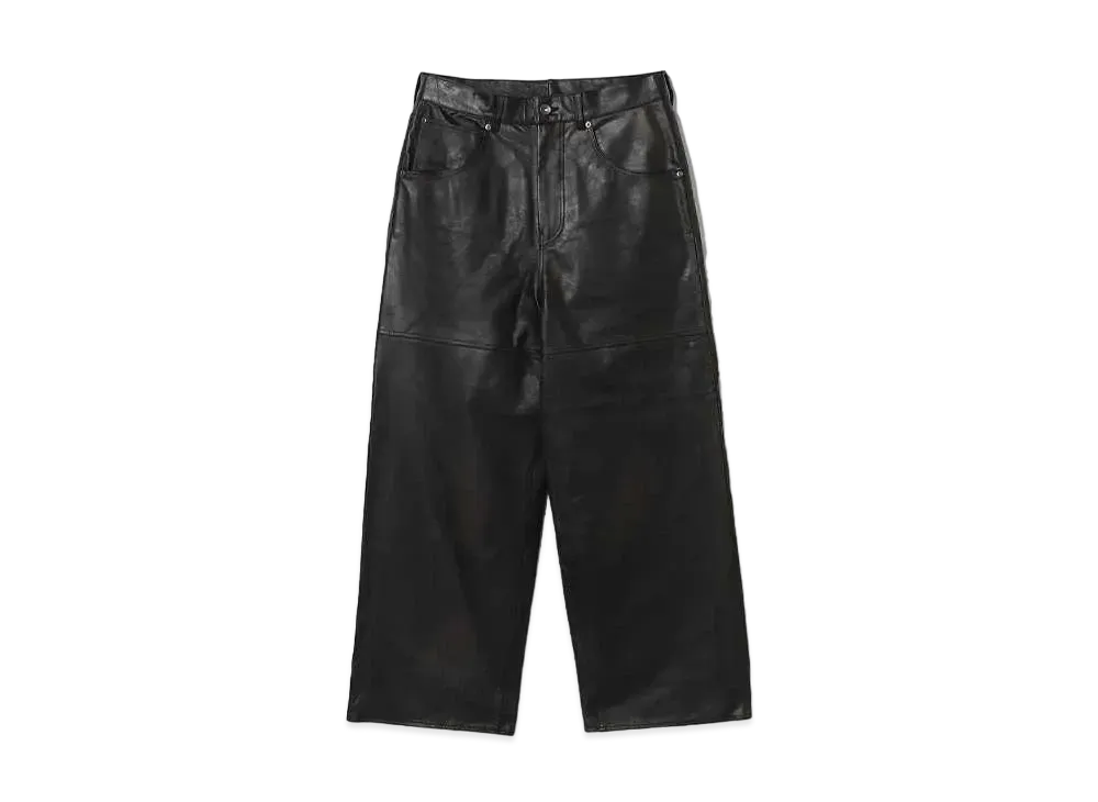 BEAMS FUTURE ARCHIVE Leather Baggy Pants "Black"