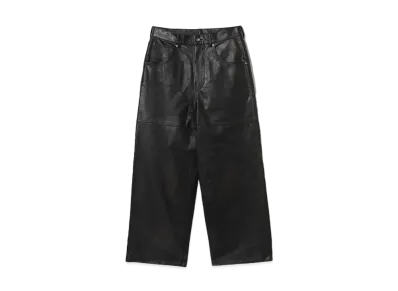 BEAMS FUTURE ARCHIVE Leather Baggy Pants "Black"