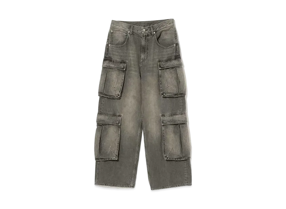 BEAMS FUTURE ARCHIVE Denim Cardo Pants "Fade Black"