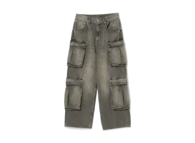 BEAMS FUTURE ARCHIVE Denim Cardo Pants "Fade Black"