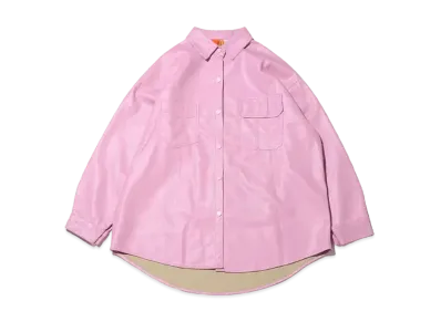 atmos pink Faux Leather Haori Shirt "Pink"