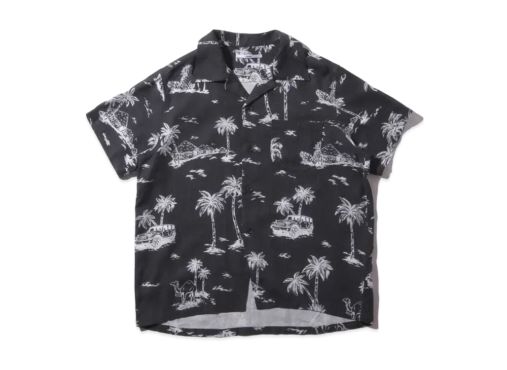 atmos pink Safari Pattern Aloha Shirt "Black"