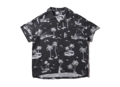 atmos pink Safari Pattern Aloha Shirt "Black"