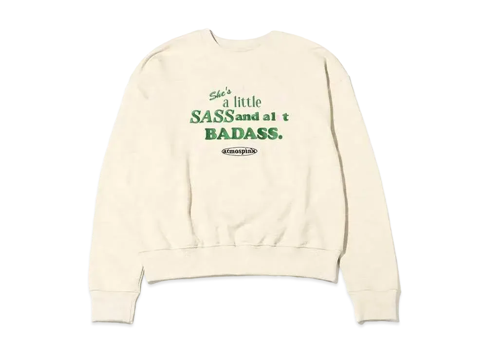 atmos pink Message Logo Embroidery Pullover "Gray"