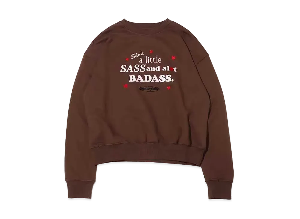 atmos pink Message Logo Embroidery Pullover "Brown"