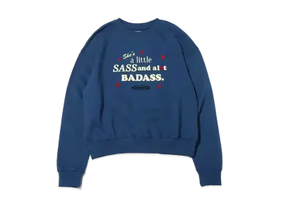 atmos pink Message Logo Embroidery Pullover "Navy"