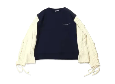 atmos pink Knit Docked Sweat Top "Navy"