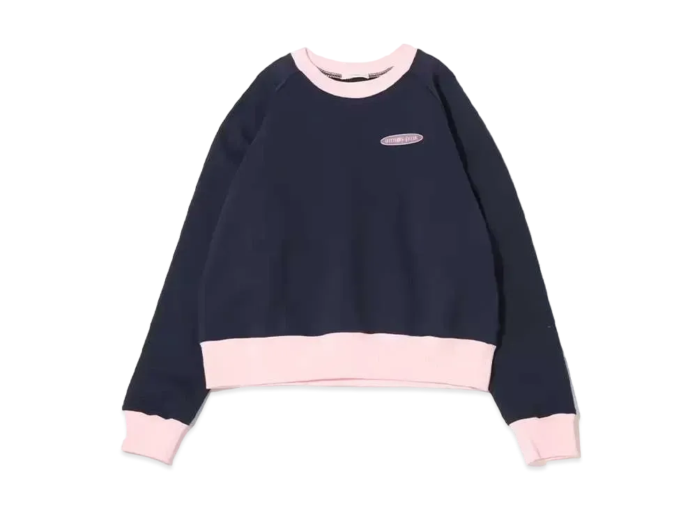 atmos pink Silicone Patch Color Scheme Crew Neck "Navy"