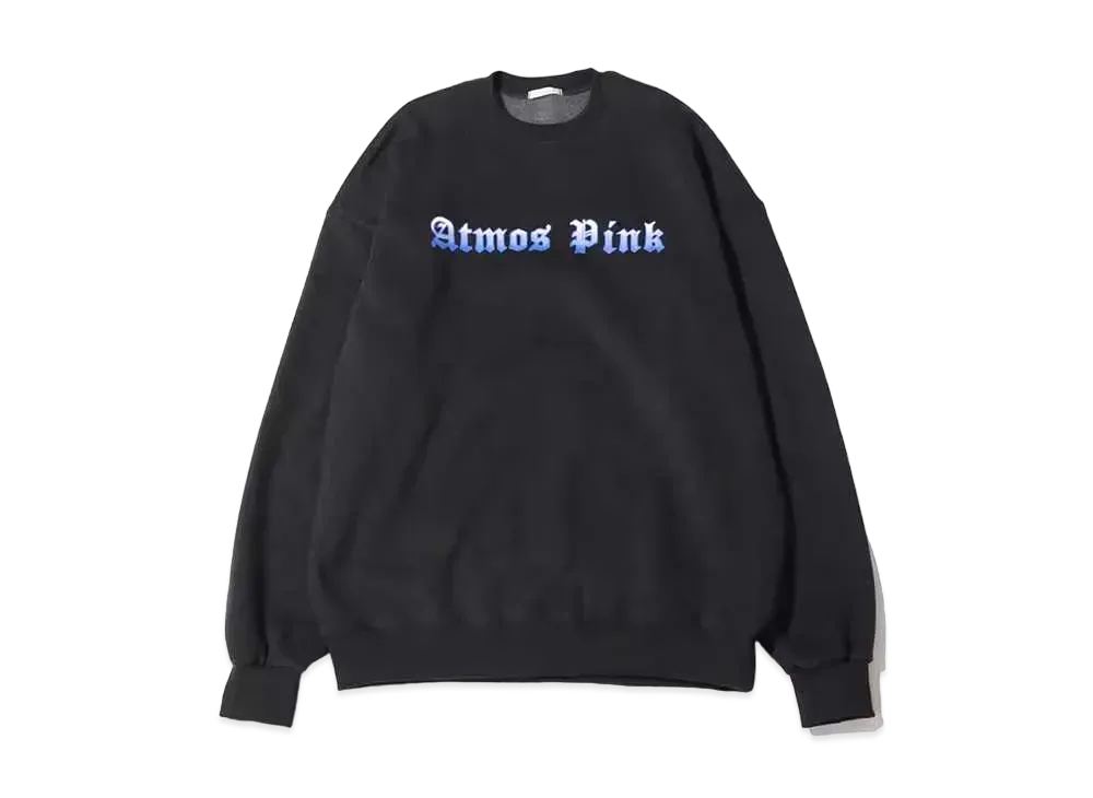 atmos pink Gradient Logo Crew Neck Tops "Charcoal"