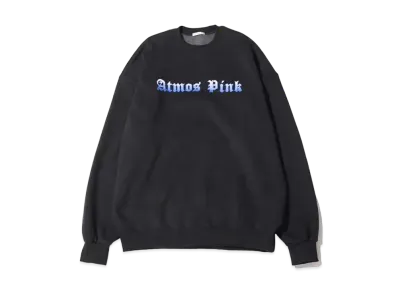 atmos pink Gradient Logo Crew Neck Tops "Charcoal"