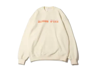 atmos pink Gradient Logo Crew Neck Tops "White"