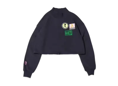 atmos pink Patch High Neck Sweat Tops "Navy"