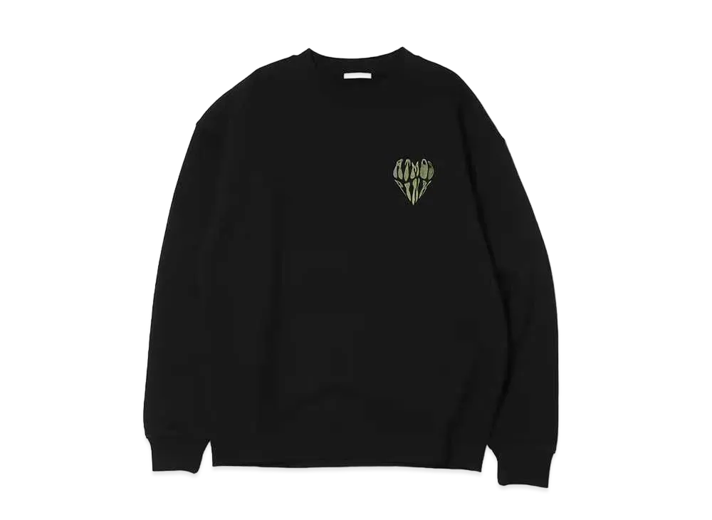 atmos pink Heart Logo Embroidery Sweat Tops "Black"