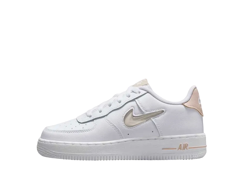ナイキ GS エアフォース1 ロー ジュエル "ホワイト/ペイルタン"