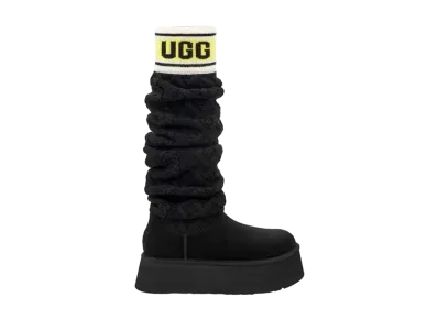 UGG Women's Classic Sweater Letter Tall "Black"