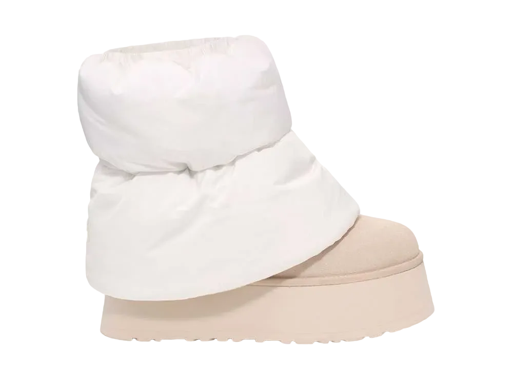 アグ ウィメンズ クラシック ミニ ディッパー パファー "ホワイト/セラミック"