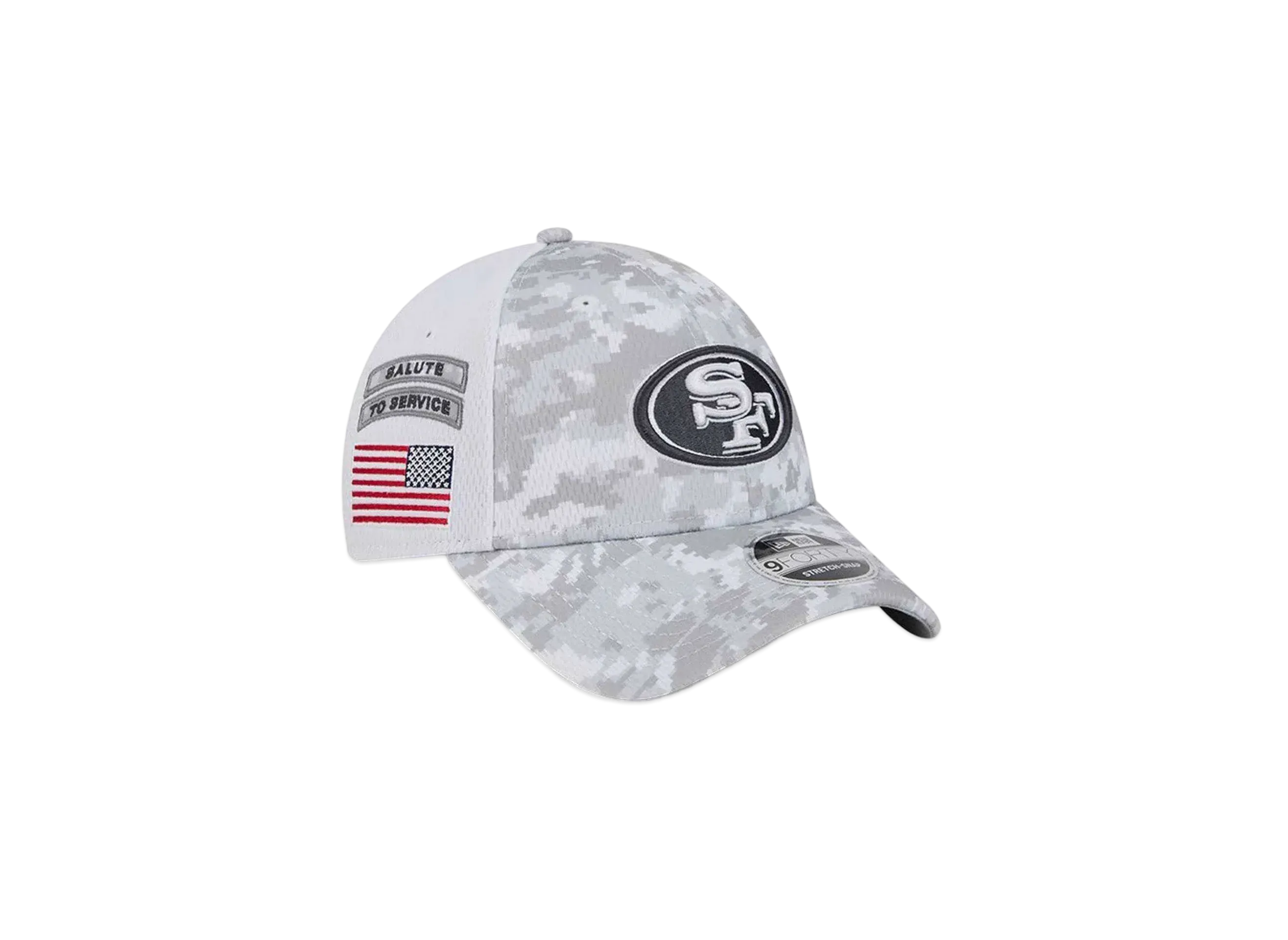 NEW ERA 9Forty Stretch Snap 2024 NFL Salute to Service San Francisco 49ers "White/Gray"